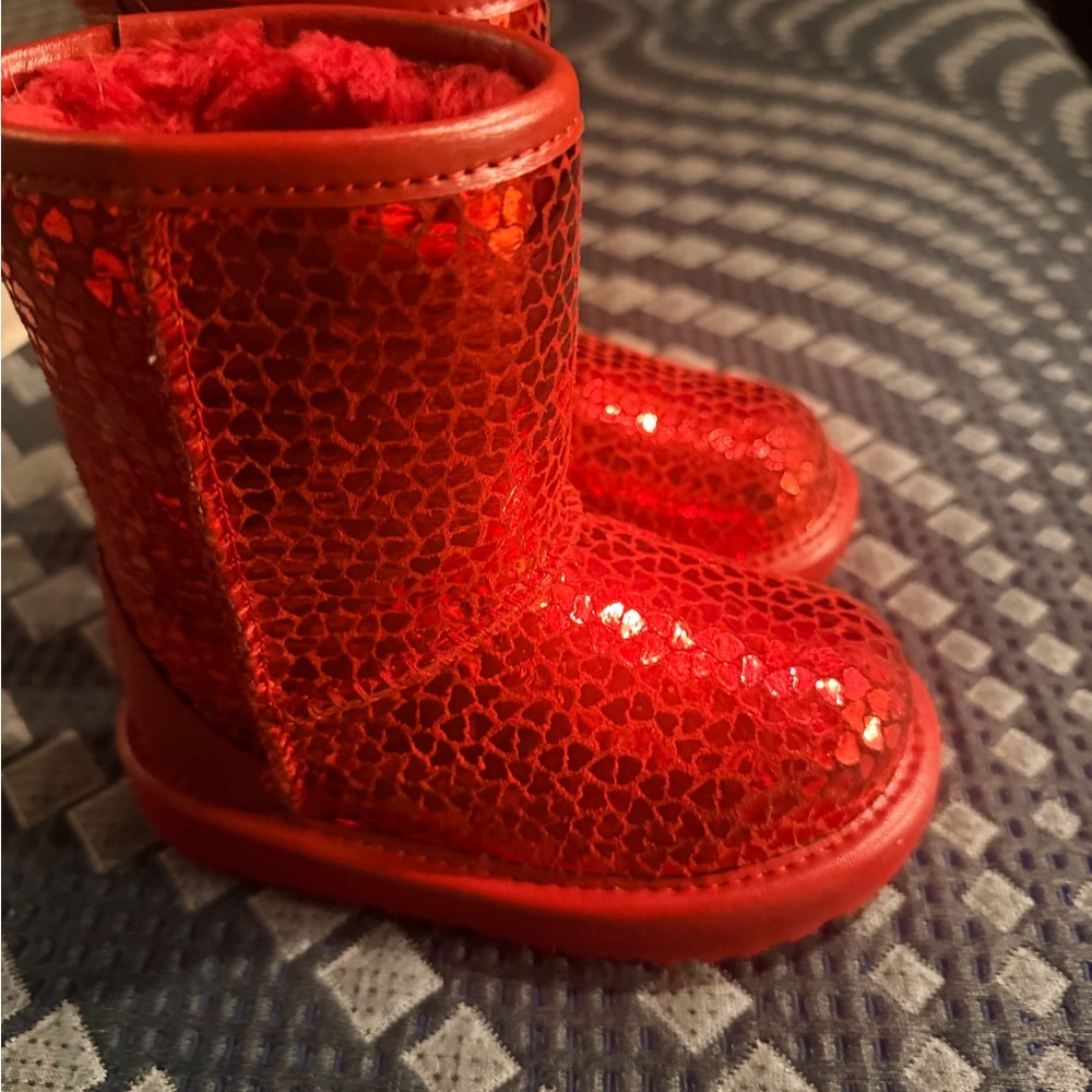 UGG Kids Red Sparkle Boots